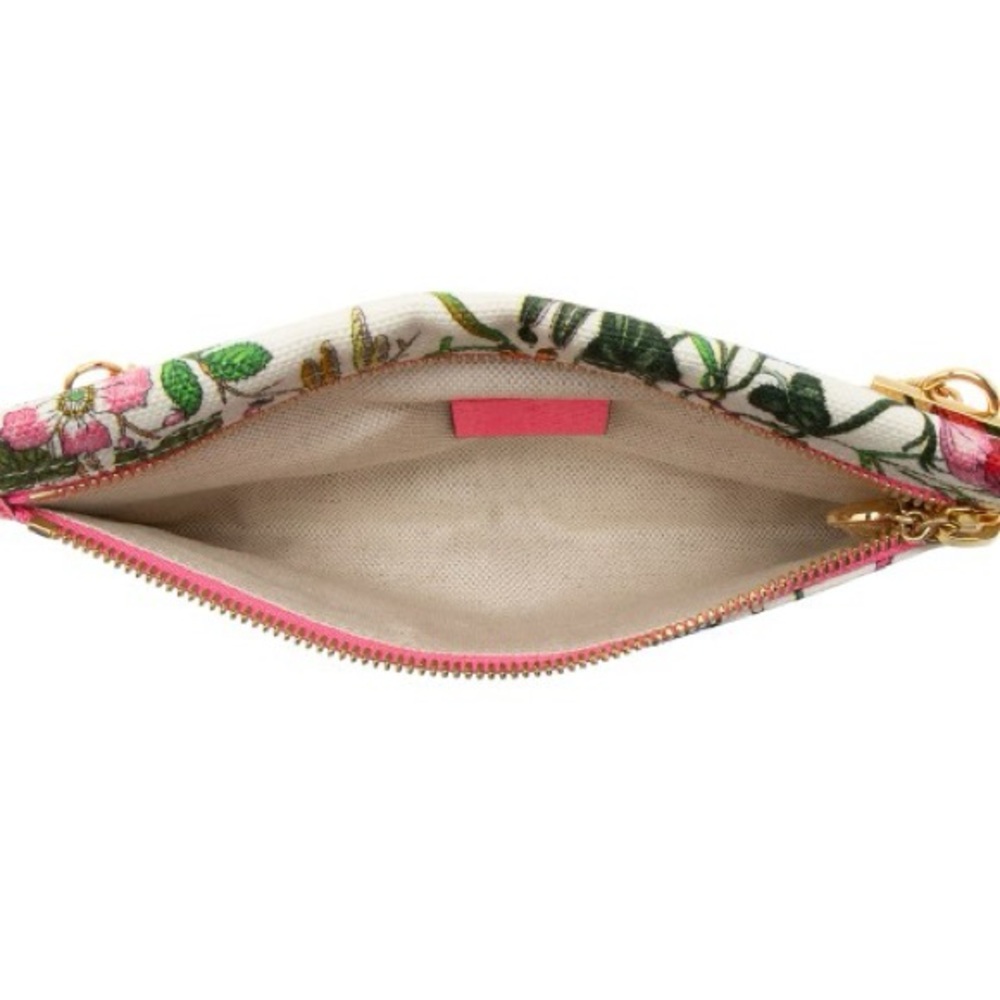 Gucci Flora Clutch with Gold Chain and Zipper with Gucci Charm Zipper Pull - Picture 4 of 6